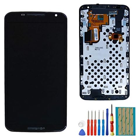 Replacement LCD Touch Screen Compatible with Moto Google Nexus 6 XT1100 XT1103 Amoled Touch Screen Display LCD Digitizer Assembly with Frame + Tools Cover