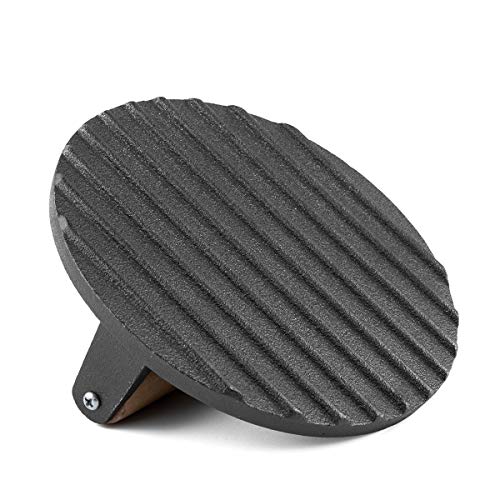 waykea Cast Iron Bacon Press for Grilling BBQ Heavy Duty Round Steak Weight Burger Grill Press with Wooden Handle, 7 inch