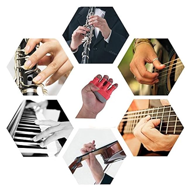 IVYRISE Finger Training Exercise Hand Wrist Strengthener Finger Grip Tension Adjustment Strength Training Equipment for Guitar, Piano, Golf, Tennis & Physical Therapy, Red