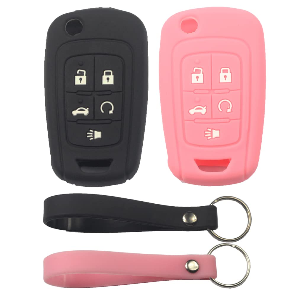 TPU Key Fob Cover For Chevrolet & GMC - Pink Gradient Case For 6-Button Key, Fits Silverado, Suburban, Tahoe, Yukon, Terrain - View #3