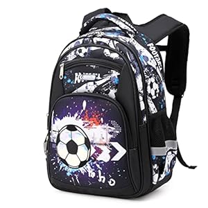 Cusangel Backpack for Boys Girls School Bookbags,Kindergarten Elementary Middle School Lightweight Waterproof Multifunctional Large Capacity for Backpack (16 inch Soccer Fun Prints)