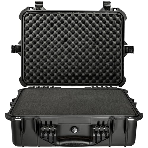 BLACKHAWK! 20 Inch Large Waterproof Hard Camera Case For Binoculars, Optics, Equipment, Shock Proof, and TSA Ready (Black) - Thumbnail 4