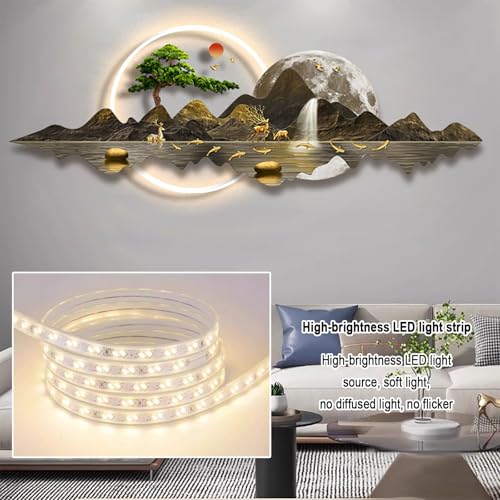3D LED Wandkunst mit beleuchtetem Design für moderne Wohndeko im Wohnzimmer und Schlafzimmer