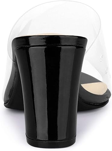 Miniatura 4 de Allegra K Sandalias de tacón grueso transparente para mujer