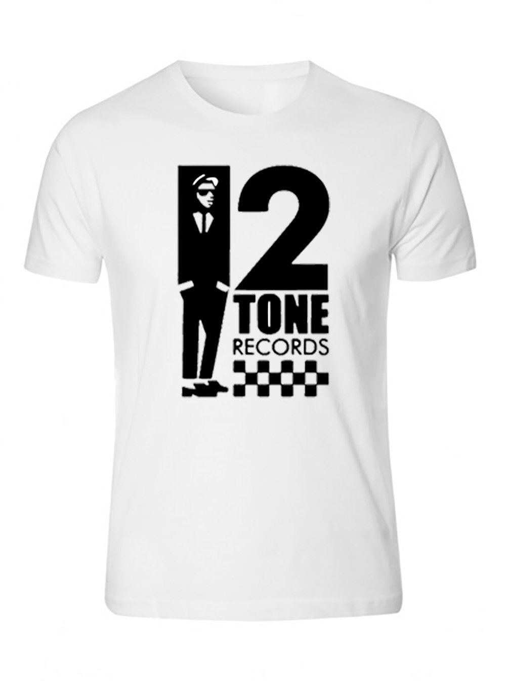 EMIS Print 2 Tone Records Tshirt, Bad Manners, Ska, Madness, The Beat, Selector (Medium) White