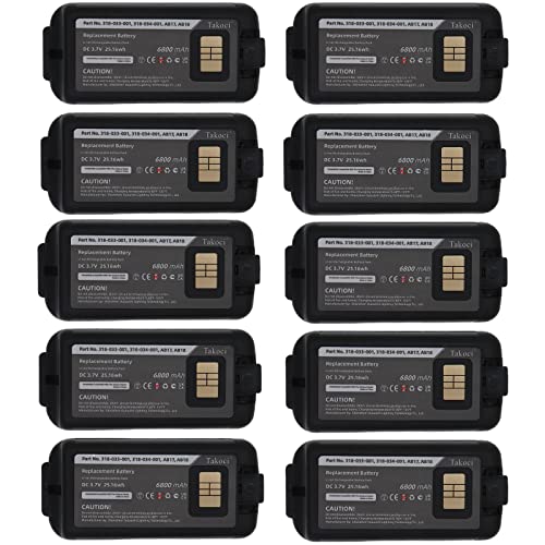 Youejoeq (10pcs Replacement Battery for Intermec CK75 CK71 CK70 CK3B CK3 CK3X CK3XR CK65 EDK60K EDK61K,Fits Part no.318-034-013 318-034-023 CK65-BTSC 6800mAh