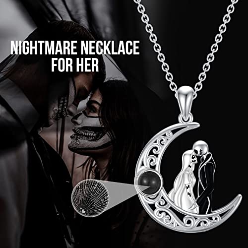 LILALO Nightmare Necklace 925 Sterling Silver Jack and Sally Jewelry Jack and Zero Necklace2