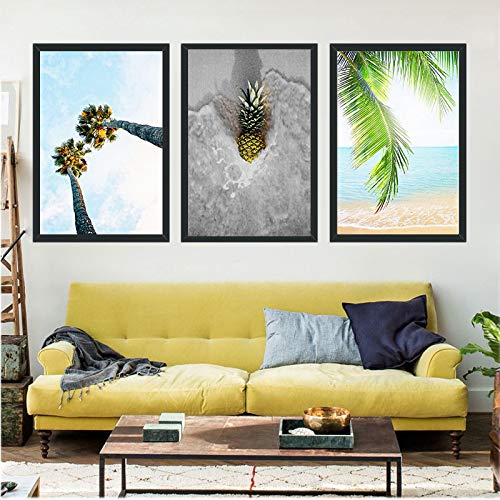 Paysage bord de mer image décor pour mur de chambre ou séjour en lot de 3 toiles