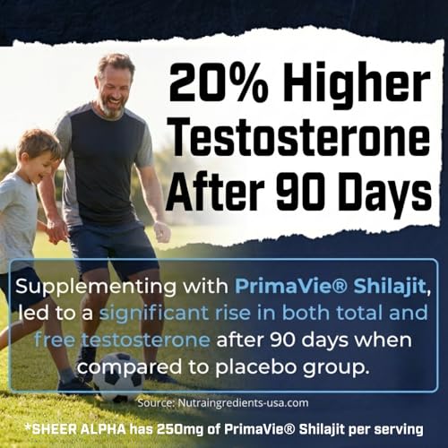 Testosterone Booster for Men - Sheer Alpha T-Booster - Clinically Backed Dose, Strongest Formula - Made in USA - Premium Blend of Fadogia Agrestis Tongkat Ali and Shilajit. 30 Servings - Image 4