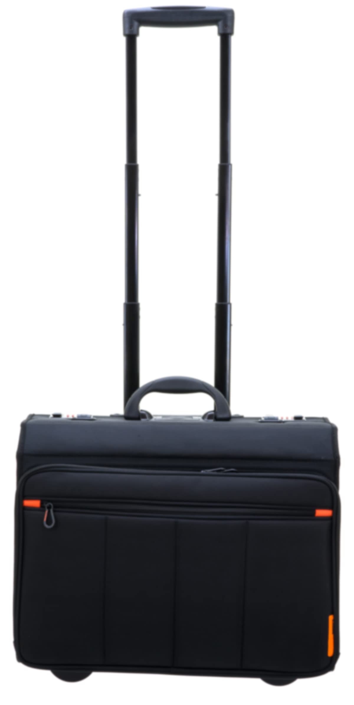 Aktenkoffer Pilotenkoffer Erweiterbar Rollen Akten Trolley Schwarz 47 cm
