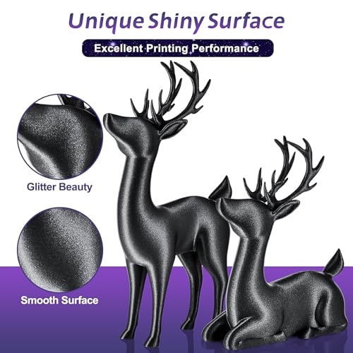 Image of ERYONE Galaxy PLA 3D Printer Filament, Sparkle Glitter PLA, 1.75mm + /-0.03mm, 1kg(2.2LBS) /Spool, Christmas Filament, Galaxy Black