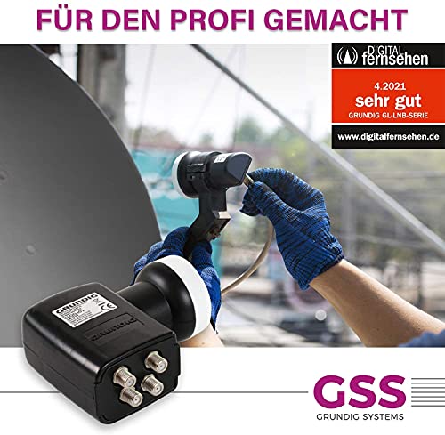 [ Test 2X SEHR GUT *] GSS Quad LNB, LTE Abschirmung, Digital 4Fach 4K LNB für 4 Teilnehmer, für Fernseher Sat Receiver, HD LNC für Satellitenschüssel Satelliten Antenne Schüssel Spiegel, 0.1dB