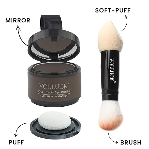Miniatura 2 de Polvo de retoque de raíz, polvo para cubrir las raíces del cabello gris al instante, corrector de cabello para mujeres y hombres (A-marrón medio, 2