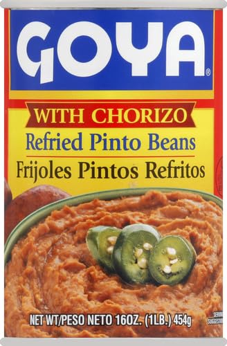 Image of Goya Refried Pinto Beans With Chorizo, 16 Oz Can (Pack of 3)