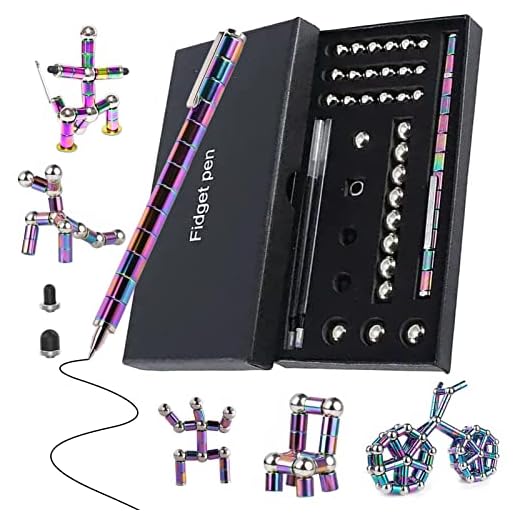 Upgrade Fidget Pen-Magnetic Pen-Fidget Toys for Boys Girls Age 8-12-Gifts for Teenage Girls Boys-Toy Pen Decompression Magnetic Metal Pen-Multifunctional Deformable Magnet Pen-Fidget Toy for Adults