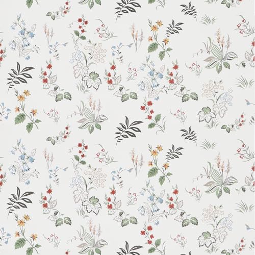 ICYEHAO Papel pintado autoadhesivo verde naranja flores, 44 x 500 cm, diseño gris y blanco