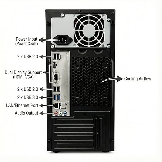 Image of Computer Desktop PC (Core i7-4th Gen 4790 | 16 GB RAM | 512 GB 10X Fast SSD | HDMI | VGA | Ethernet | WiFi & Bluetooth | HD Graphics 4600 | USB 3.0 | Win 11 | Office 19 ) Basic Software Installed