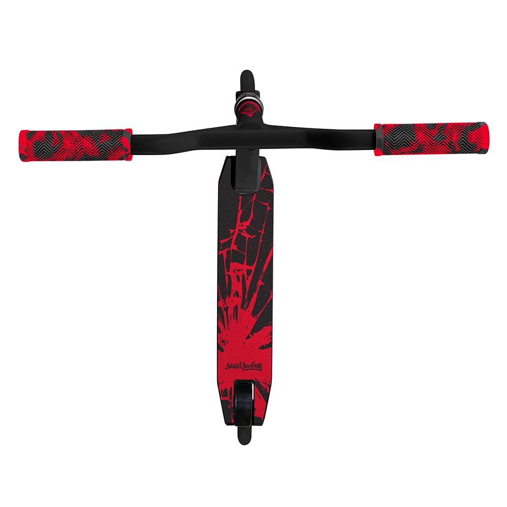 Trottinette d'acrobatie Torpedo Cracked Yellow - Trottinette Freestyle avec Deck en Aluminium 6061, Roues de 100 mm et Roulements ABEC 7 (Rouge)