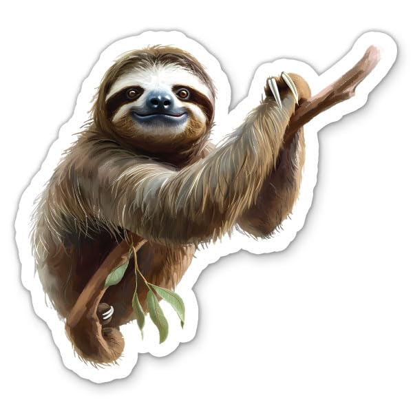 Sloth Sticker - 3" Laptop Sticker - Waterproof Vinyl for Car, Phone, Water Bottle - Sloth Decal