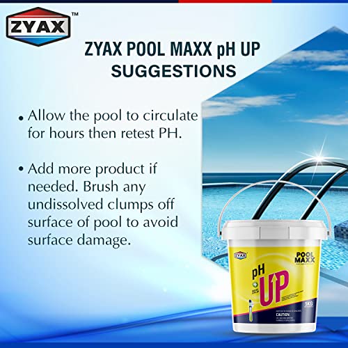 Image of ZYAX Pool MAXX PH UP | Raises Low Ph Reduces Eye Irritation from Pool Water Guards Against Corrosion Preserves Swimming Pool and Equipment Increase Chlorine Effectiveness | 5 KG
