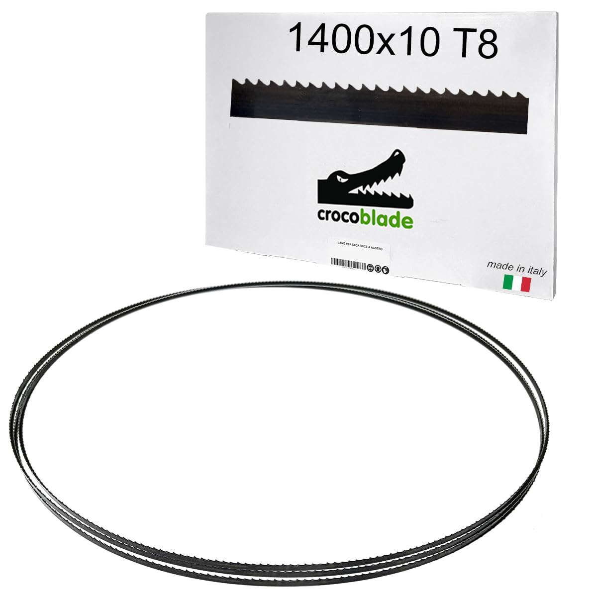 Fraiser CrocoBlade set 3 lame sega a nastro 1400 x 10 x 0,65 mm, per legno e derivati – ricambio professionale per seghe a nastro TC-SB 200, HBS30, HBS25, PBS 350 – TPI 8