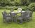 HDPE Outdoor Dining Set 7-Piece Outdoor Table and Chairs with Umbrella Hole, All-Weather Patio Dining Set for 6, Durable Patio Furniture Set for Backyard, Garden, Lawn & Poolside, Grey