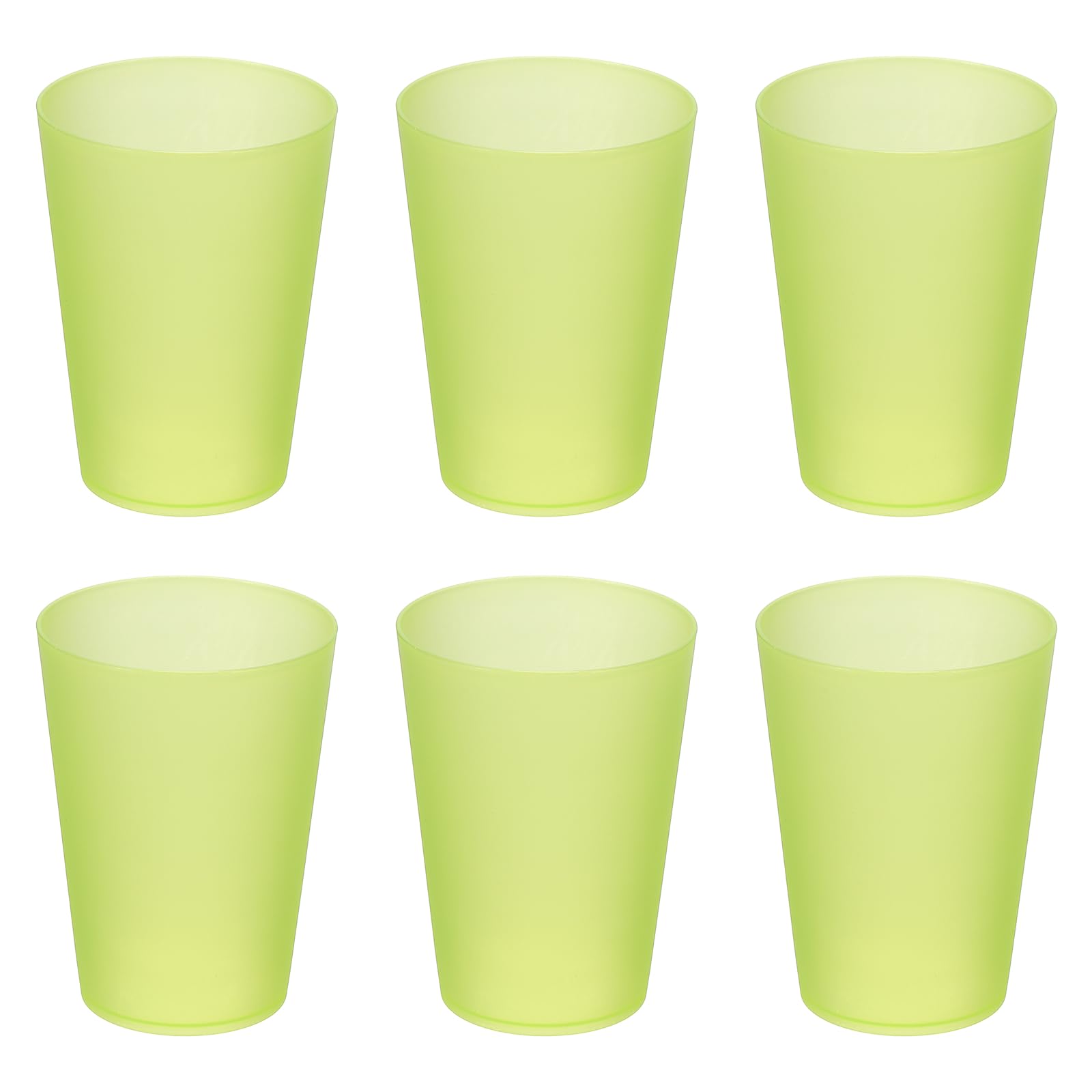 sourcing map 6 Pcs Plastic Tumblers, 11.8oz Reusable Drinking Glasses Unbreakable Water Tumblers for Home Office Outdoors Restaurant Water, Coffee, Milk, Juice, Tea, Clear Yellow