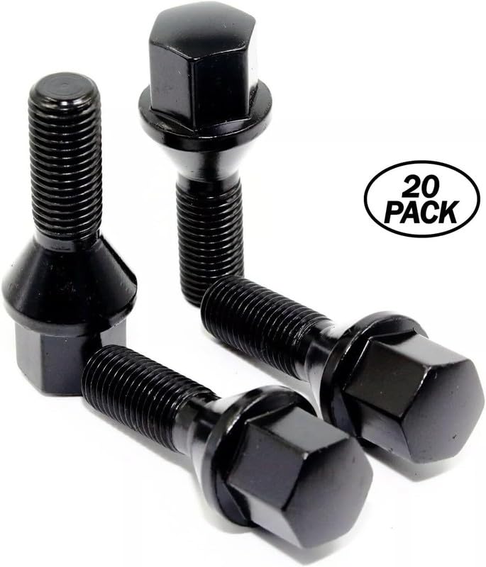 #US Replacement Part for Set of 20 Veritek 14X1.5Mm Black Wheel Lug Bolts for Custom Wheels C lawnPart#271198