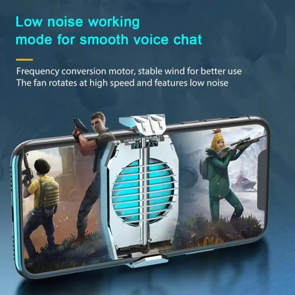 Phone Cooler for Gaming, Mobile Phone Cooling Fan Lightweight Quiet with RGB Light, Rechargeable Cellphone Radiator for 2.8-4 inches iPhone/Android, Universal Buckle Clamp