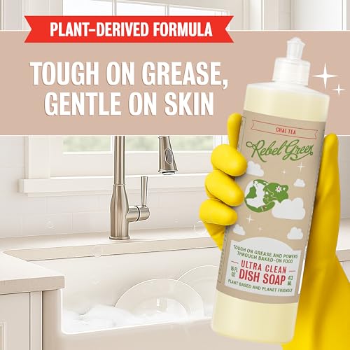 Image of Rebel Green Super Deluxe Dish Soap - Plant-Based Sustainable Dishwashing Soap - Unscented - 16 fl oz - 2 Pack