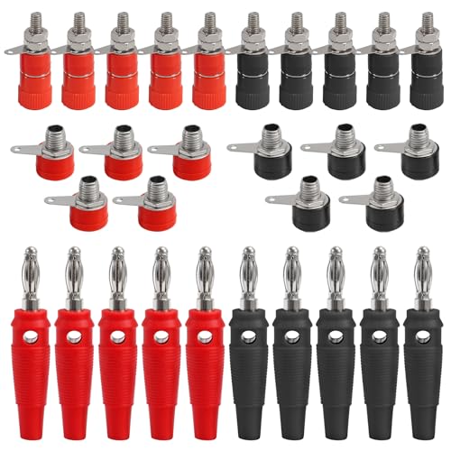 30 piezas Conectores Banana 4mm Macho y Hembra miniatura 1