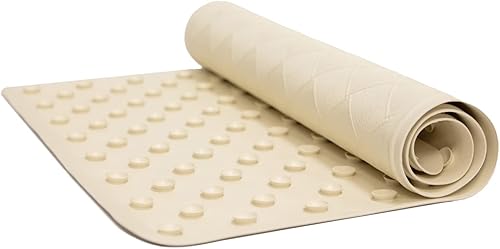 Miniatura 6 de WHP Tapete de baño antideslizante, hecho de goma real, tapete de baño para ancianos, mascotas y niños, tapete de agarre seguro (14 x 22 pulgadas,