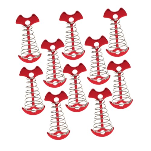 JOINPAYA 10pcs Fish Bone Deck Anchor Pegs Windproof Tent Stakes with Spring Hook for Easy Installation Wooden Decks Portable Outdoor Camping Accessories for Stable Canopy and Tarp Setup