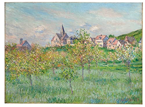 Printemps À Giverny Claude Monet toile décoration salon moderne tableau 60x90cm