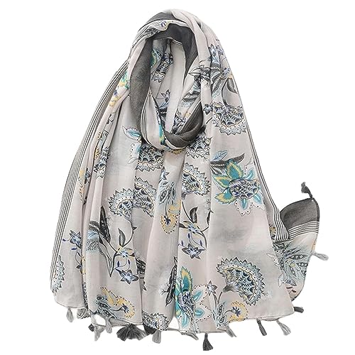 Écharpe femme coton lin imprimé Xb432-02 pour vos voyages