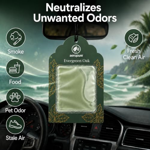 Image of Aeropure Gel Wink Hanging Car Perfume | Long-Lasting Gel Based Car Air Freshener | Car Accessories | Last Up to 30 Days | Evergreen Oak - Pack of 3