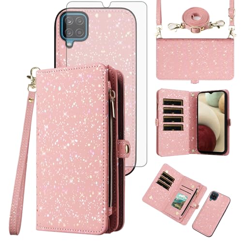 Coque Samsung A12 M12 Asuwish avec portefeuille amovible et protection écran