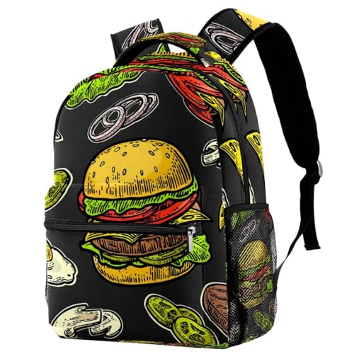 Sac à dos d'école pour filles et garçons, grand sac de voyage ado motif fromage