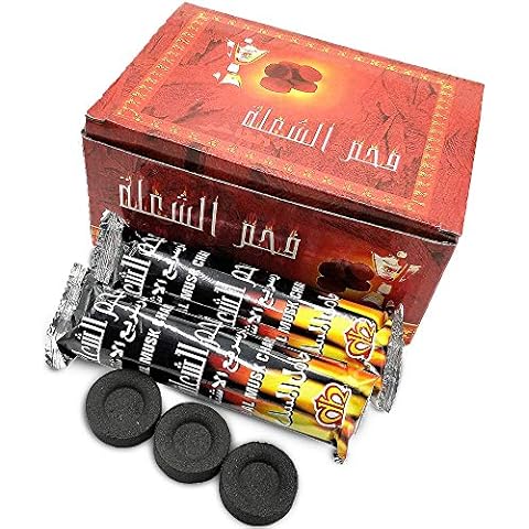 EVELYN LIVING Pack of 100 Quick Light Charcoal Shisha Coal Disc Roll for Hookah Sheesha Pipe Long Burning Instant Burner Cover