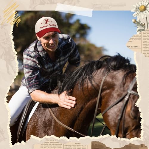 Image of JaGely Two Tone Western Cowboy /Cowgirl Trucker Hat for Women Men Gift Vintage Embroidered Country Baseball Cap
