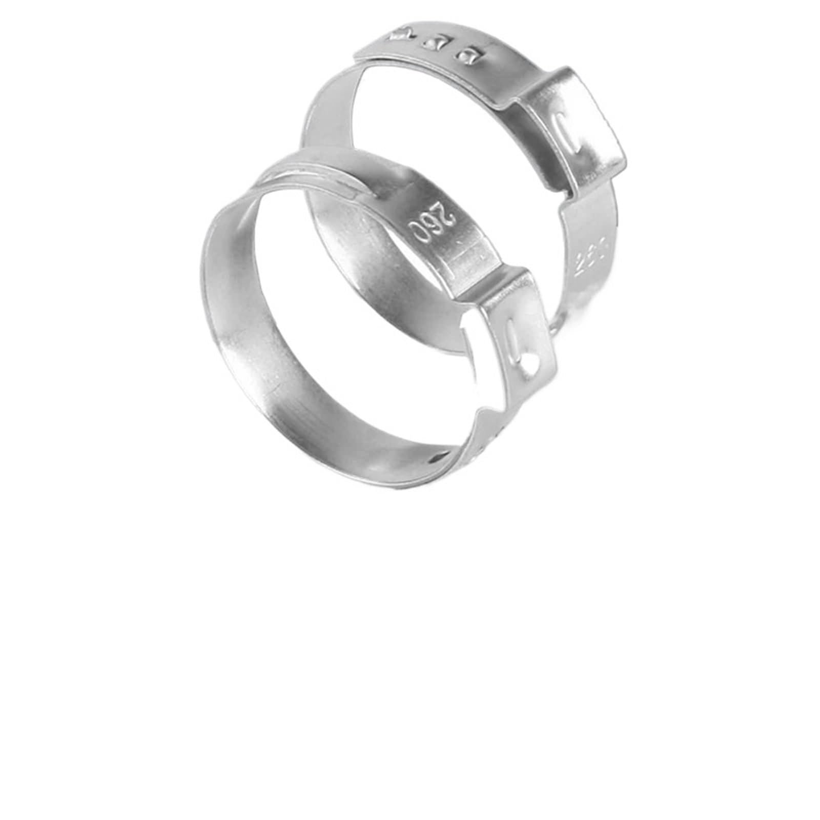 Amokd One Color 50Pcs Single Ear Hose Clamps 304 Stainless Steel Single Ear Hose Clamps Stepless 5.3-42Mm Cinch Clamps Rings Sealing Kinds Of Hose(6.8-8.0Mm)