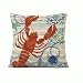 Red Lobster Cotton Linen Throw Pillow Cover Home Decorative Pillowcase Cushion Cover