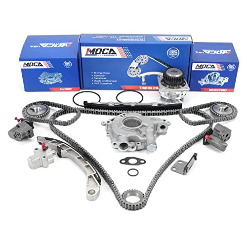MOCA Timing Chain Kit w/Water Pump & Oil Pump Fit 03-05 for Infiniti G35/ FX35 3.5L, 03-06 for Nissan 350Z 3.5L, 03-07 for Nissan Murano 3.5L (24 Valve) Eng. Code 