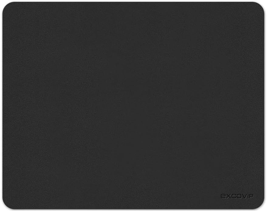 EXCOVIP Mouse Pad, Non-Slip PU Leather Desk Pad Waterproof Desk Pad Protector, Desk Writing Mat for Office Home, Small Size (Black)