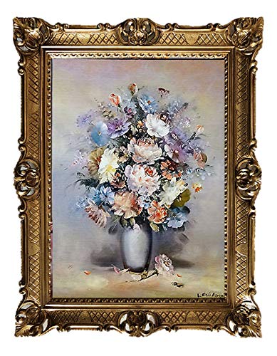Splendido dipinto Still Life Fiori Vaso Paradise Fiore Artista: L.Finzi ARMORI