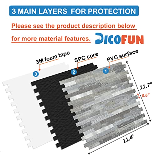 Dicofun 10-Sheet Peel And Stick Backsplash Wall Tile, Pvc Kitchen Backsplash Peel And Stick In Distressed Wood, 9.4 Sq.ft #TOP6