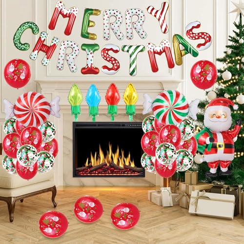 クリスマス パーティー バルーン | フェスティブカラフルパーティー用品,パーティー バルーン ホリデー デコレーション | 壁用 ドア用 木用 パティオ用 室内用 リビングルーム用 ベッドルーム用 教室用 誕生日用