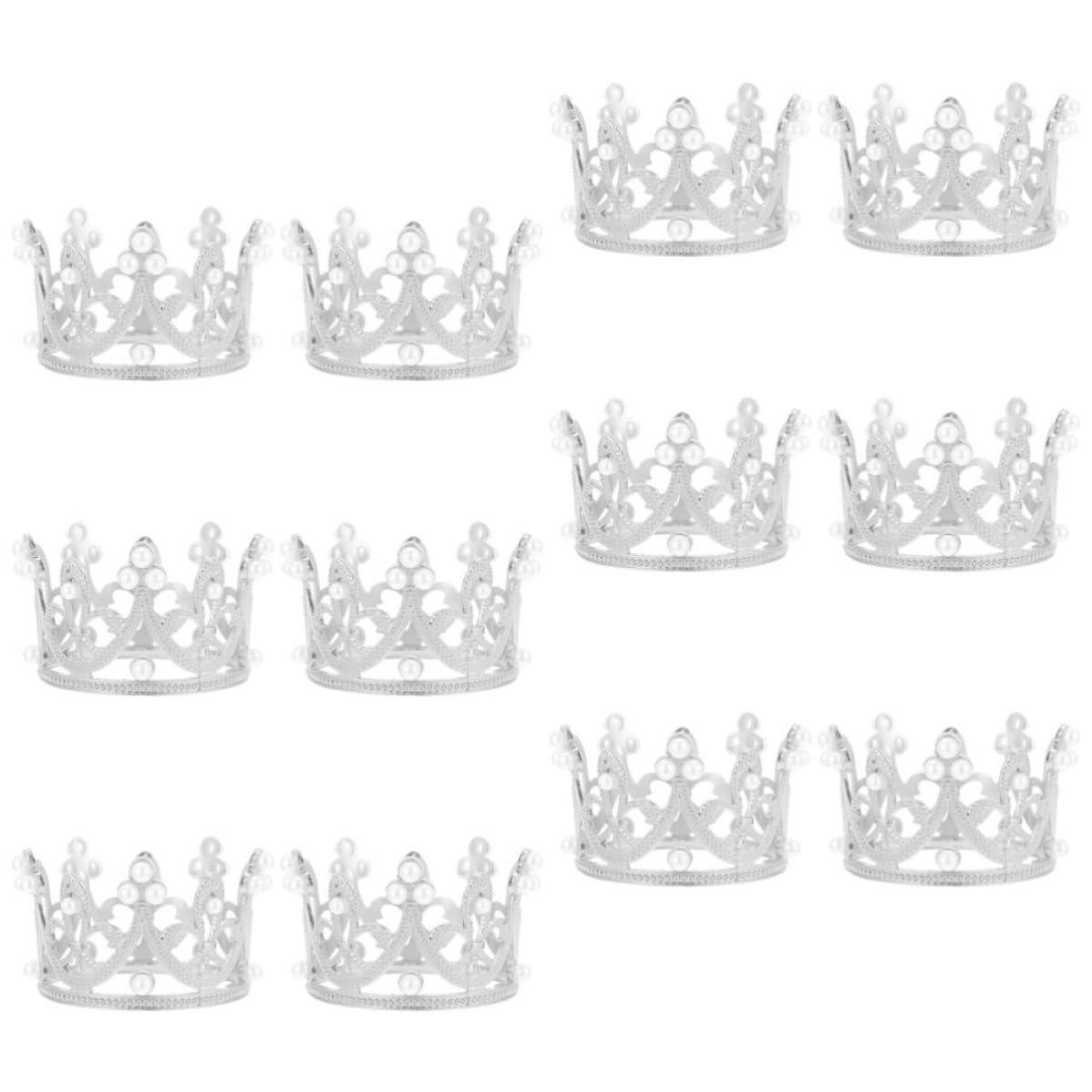 12 Pezzi Anello Tovagliolo Corona Perle, Lega di Zinco Argento | Decorazione Delicata per Tavola, Leggero e Portatile, per Feste di Compleanno e Ricevimenti Festivi