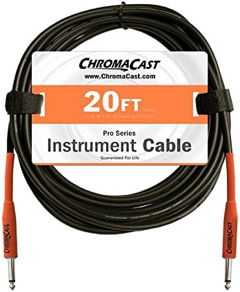 ChromaCast Sunset Orange 20-Feet Pro Series Instrument Cable, Straight (CC-PSCBLSS-20SOR)