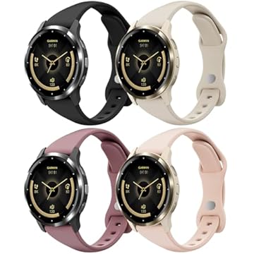 Huadea Pulseiras de relógio finas de silicone de 18 mm compatíveis com Garmin Venu 3s de 41 mm/Venu 2s/Vivoactive 4s/Vivomove 3s/Forerunner 255s 265s, pulseira esportiva fina e macia de liberação